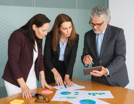 Consultores en una sesión de Gestión de Riesgos